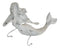 Rustic White Stone Finish Nautical Ocean Siren Mermaid 2 Prong Wall Hook Decor