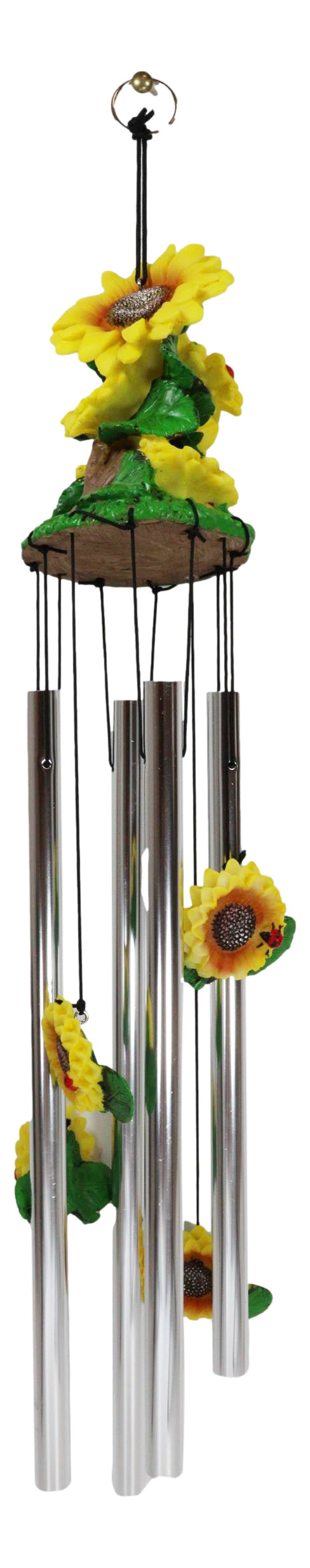 Ebros Spring Sunflowers Bloom Resonant Relaxing Wind Chime Patio Garden - Ebros Gift