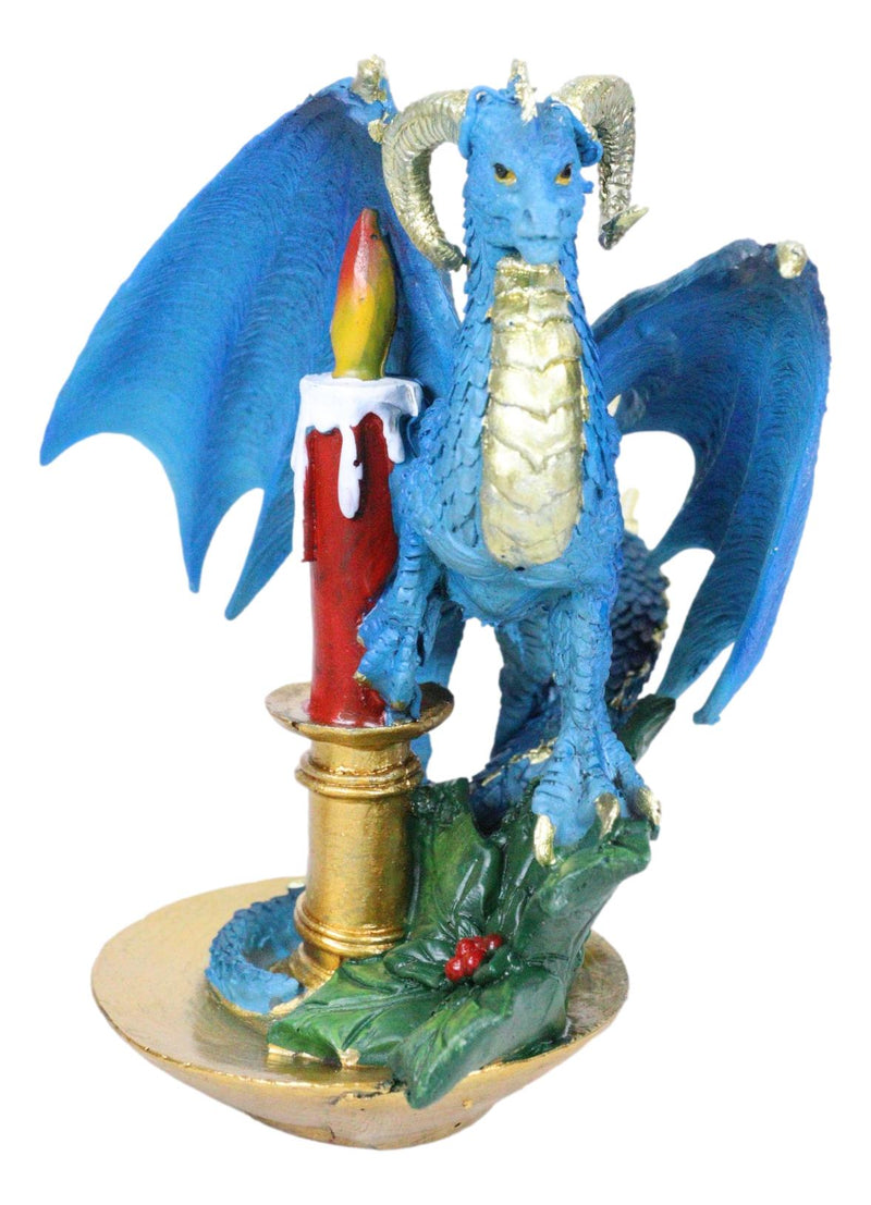 Fantasy Holiday Spirit Blue Advent Candle Dragon Christmas Tree Hanging Ornament