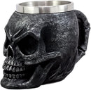 Ebros Dark Silver Immortal Skull Coffee Mug Demon Beer Stein Tankard  14oz