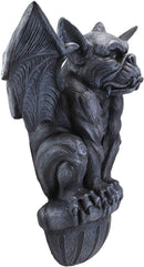 Ebros Large Gothic Winged Gargoyle On Ledge Wall Decor Hanging Sculpture 20"W