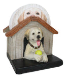 Cute Golden Retriever Puppy Dog In Doghouse Coaster Set Holder And 4 Coasters