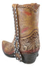 Rustic Western Brown Nailheads Floral Paisley Scroll Cowboy Boot Vase Figurine
