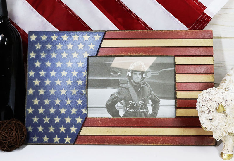 Patriotic USA Star Spangled Banner American Flag 5"X7" Picture Photo Frame