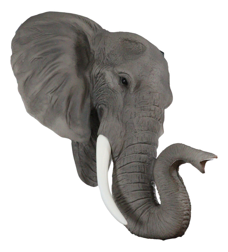 Large 19"L Sahara Elephant Wall Bust For Home Decor Wall Plaque Hanging Statue