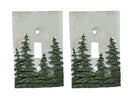 Rustic Evergreen Pine Trees Forest Wall Cover Plate 2-Pack Single Toggle Switch