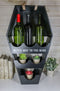 Gothic Vampire Black Coffin Casket Wine Glasses Bottles Rack Shelf Holder Stand