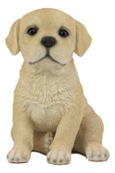 Ebros Realistic Sitting Adorable Labrador Puppy Statue 6.75" Tall Pet Pal