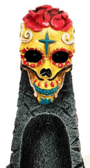 Ebros Sugar Skull Day Of The Dead Yellow Skull Incense Burner 10.25"L