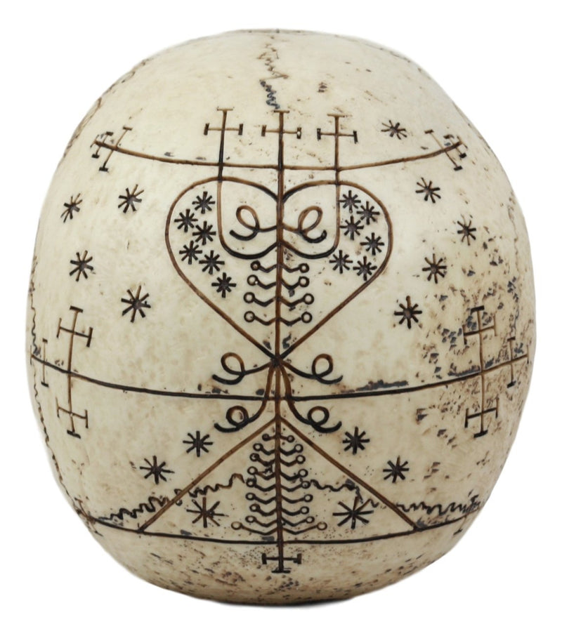 Ebros Erzulie Freda Veve Haitian Ancient Voodoo Love Spells Romance Talisman Tattoo Skull Statue Gothic Skull Lwas Voudou Loa of Love Day Of The Dead Skeleton Cranium Figurine