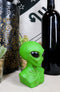 Ebros UFO Green Extraterrestrial ET Roswell Alien Head Bust Skull Figurine Collectible