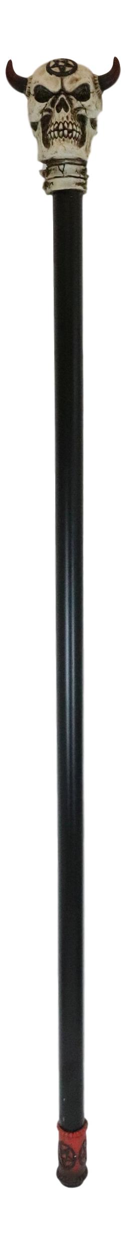 Demon Horned Lucifer Satan Pentagram Skull Decorative Prop Walking Swagger Cane
