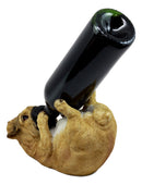 Ebros Apricot Fawn Pug Wine Holder 8.25" Long Canine Dog Wine Bottle Holder