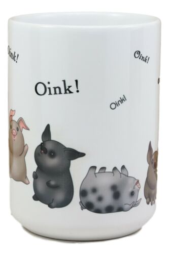 Ebros Novelty Oink! Animal Farm Whimsical Pig Ceramic Coffee Mug 15oz Porky Pigs