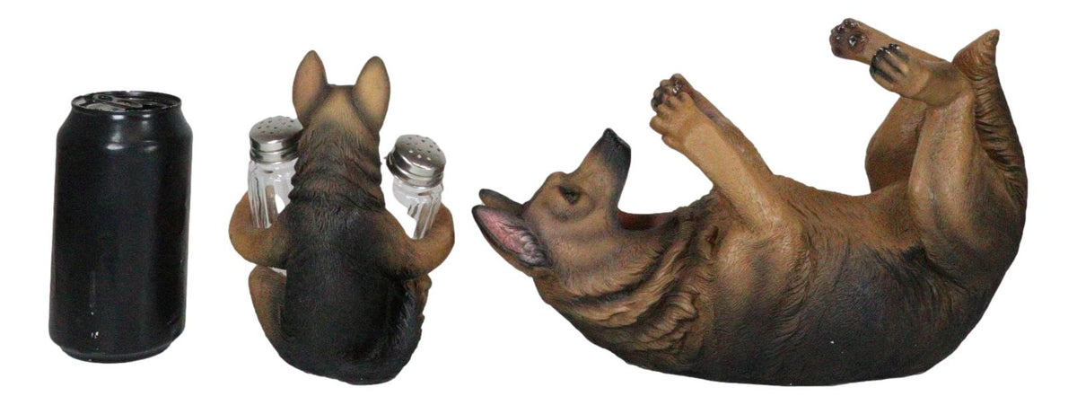 Ebros Dog German Shepherd Wine Holder and Salt Pepper Shakers Holder Set