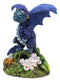 Ebros Fantasy Green Thumb Blueberry Indigo Blue Dragon Statue Fairy Garden Collectible