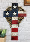 Western Star Spangled Banner USA Flag With Angel Wings Patriotic Wall Cross