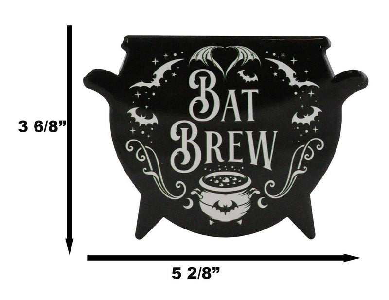 Set Of 4 Wicca Occult Bat Brew Vampire Bats Cauldron Ceramic Cork Coasters