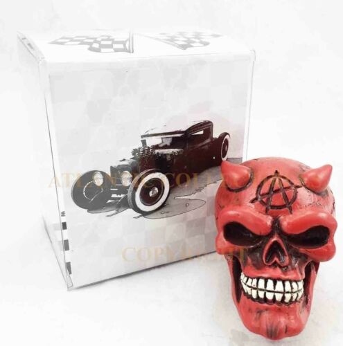 Red Horned Devil Demonic Skull Automobile Car Shift Knob Accessory Cool