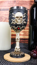 Ebros Gift Skeletal Tree of Life Skull Cross Bones Small 6"H Wine Drink Goblet Chalice Cup