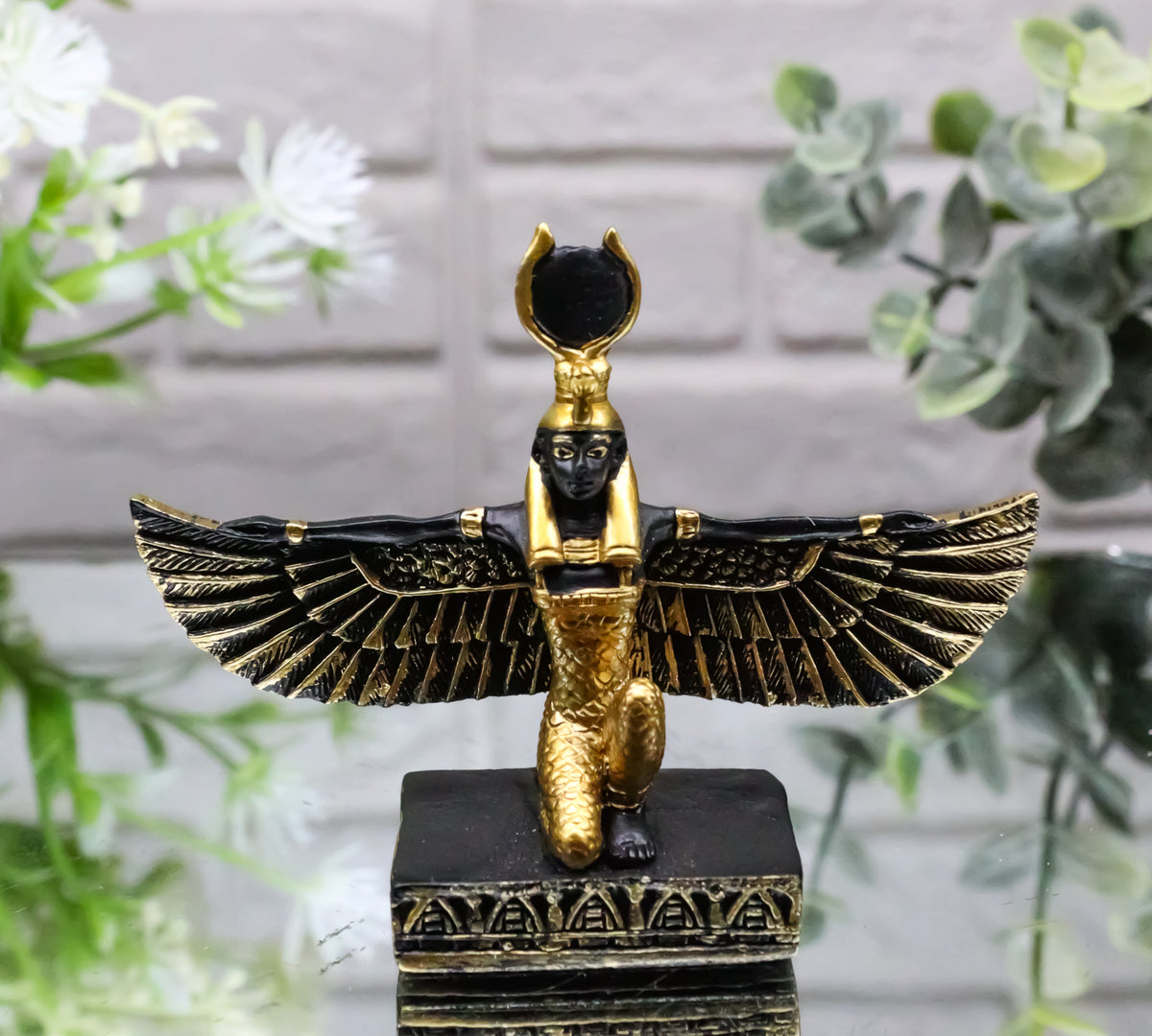 Egyptian Goddess Of Motherhood Isis With Open Wings Dollhouse Miniature Statue