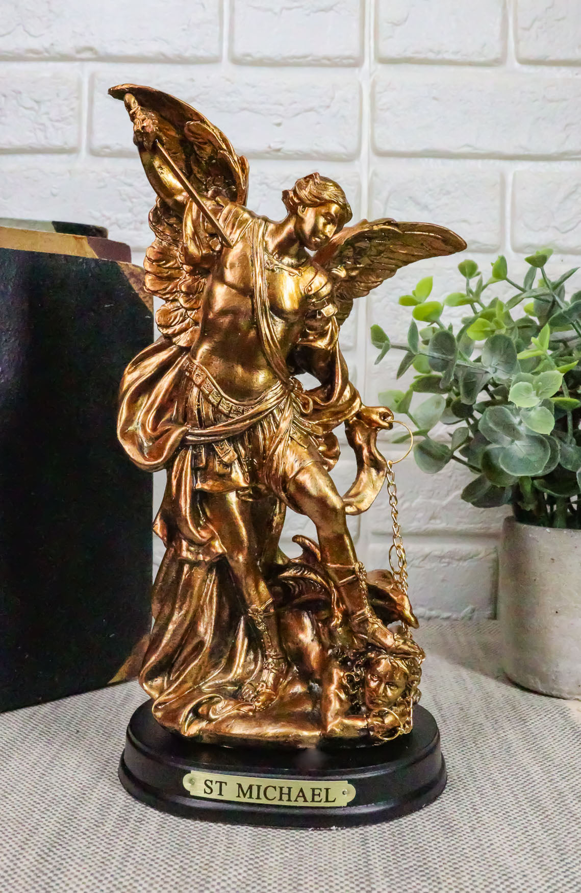 Ebros Byzantine Catholic Church Archangel Michael Slaying Lucifer Statue 8"H - Ebros Gift