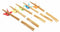 Colorful Crane Birds Set of 5 Chopsticks and Rest Set Asian Dining Chopstick Art