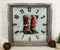 Rustic Western Vintage Cowboy Double Boots Galvanized Metal Wall Clock 14"x14"