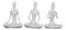 Set of 3 Zen Calming Meditation Women Yoga Mudra Poses Abstract Figurines