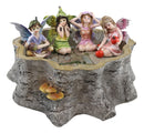 Mini Fairy Garden Fairies With Tree Stump House Nook Display Figurine Set Of 5