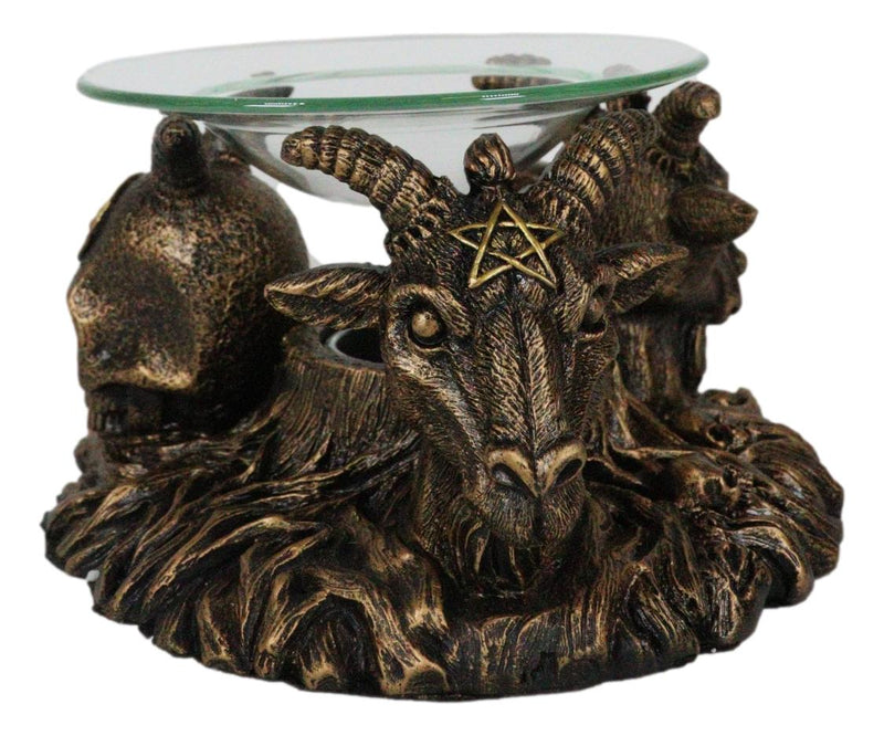 Pagan Occult Baphomet Sabbatic Goat Skull Demon Candle Oil Tart Scent Burner