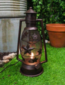 Old Fashioned Rustic Western Stars Electric Metal Lantern Lamp Or Shadow Caster