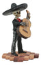Black Mariachi Band Skeleton Folk Music Bass Player Figurine Day Of The Dead