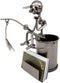 Fishing Fisherman On Ledge Metal Stationery And Business Card Organizer Holder