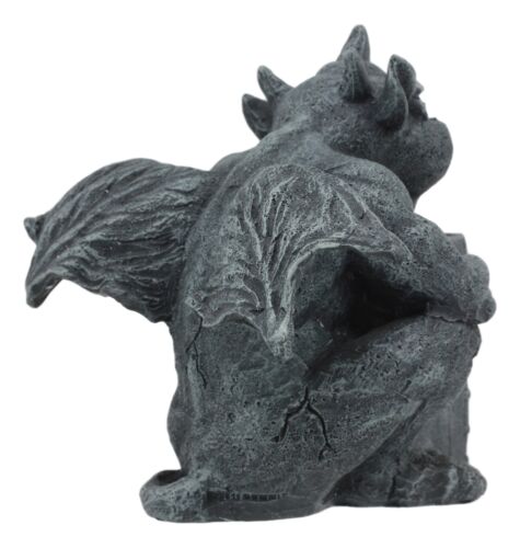 Gothic Guardian Of Bibliography Horned Gargoyle Statue 4.5"Tall Crazy Bookworm