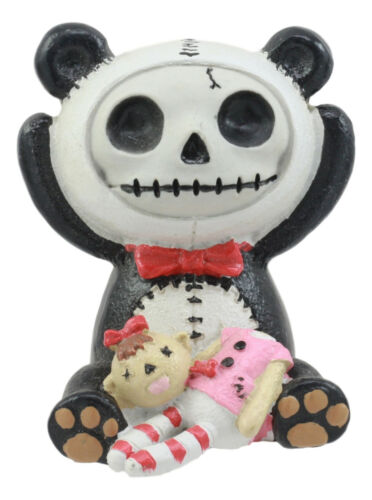 Ebros Furry Bones Panda Figurine 2.5"H Adorable Voodoo Skeleton Furrybones Pandie