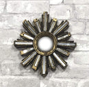 Rustic Vintage Gold Solar Sun With Sunburst Rays Round Wall Decor With Mirrors