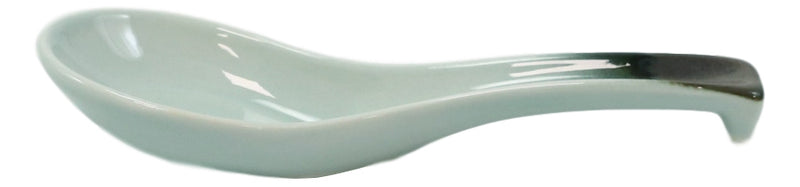Pack Of 10 Artistic Designer Blue Black Ombre Ceramic Ladle Hook Soup Spoons
