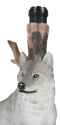 Denizen Of Twilight Lone Gray Wolf Table Desktop Lamp With Forest Shade Decor