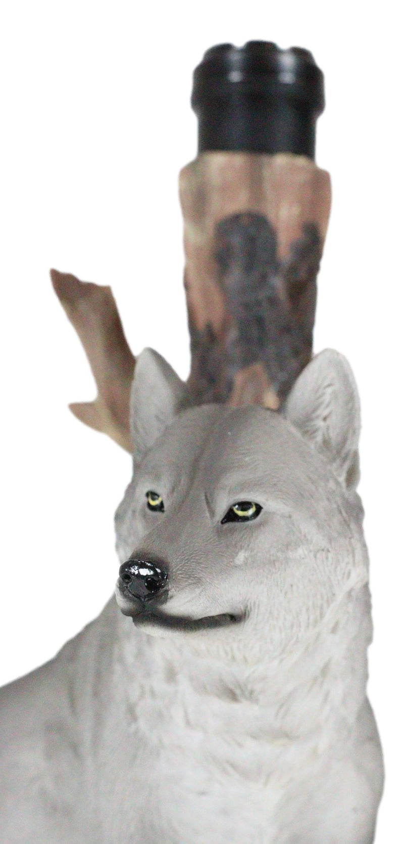 Denizen Of Twilight Lone Gray Wolf Table Desktop Lamp With Forest Shade Decor