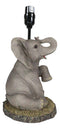 African Safari Glow Sitting Elephant with Trunk Up Desktop Table Lamp With Shade