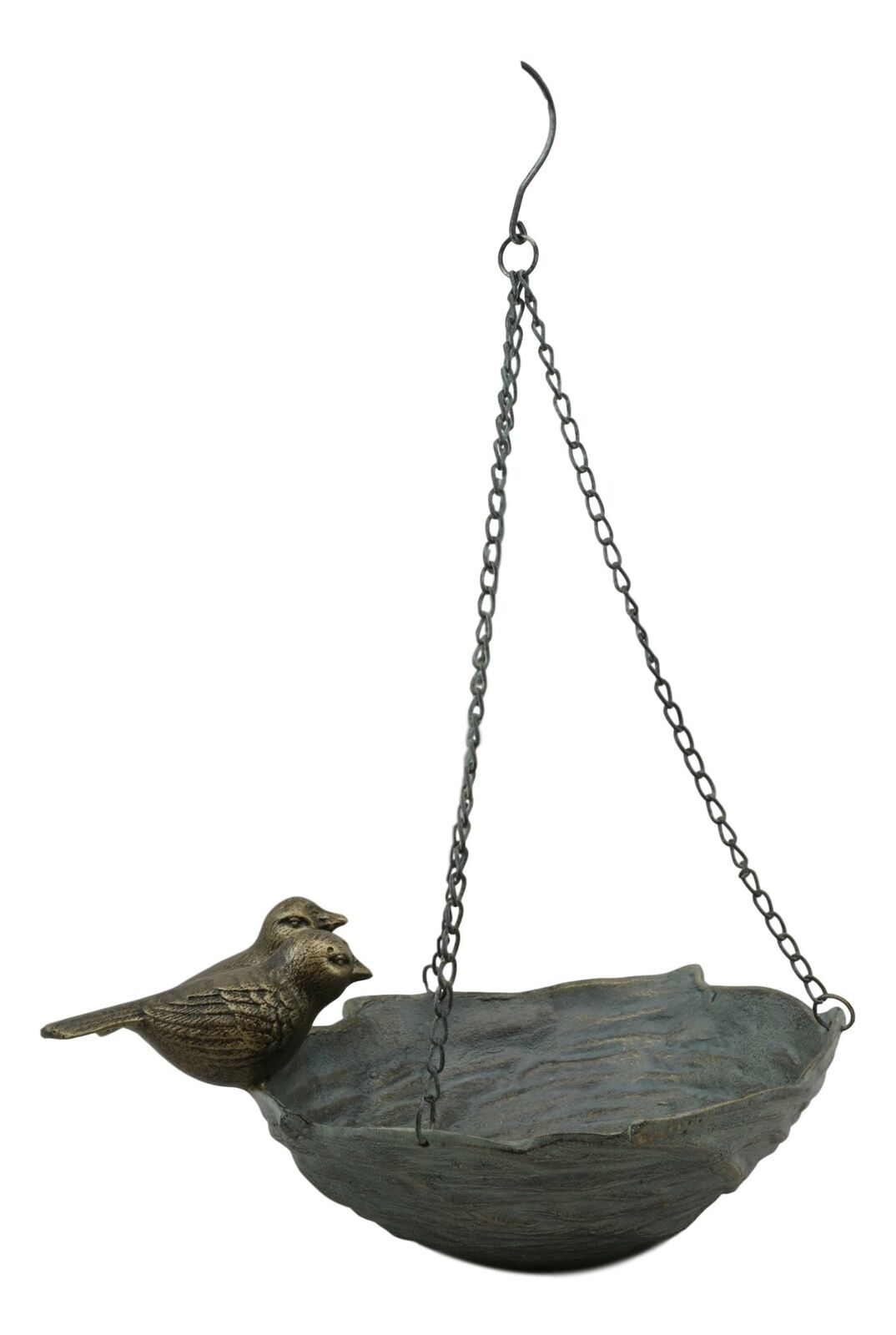 Ebros Gift 21" Tall Aluminum Metal Rustic Whimsical Perching Pair of Lovebirds Hanging Bird Feeder Or Nest Holder Garden Outdoors Sculpture for Lawn Pool Patio Pool Backyard Decor Accent - Ebros Gift