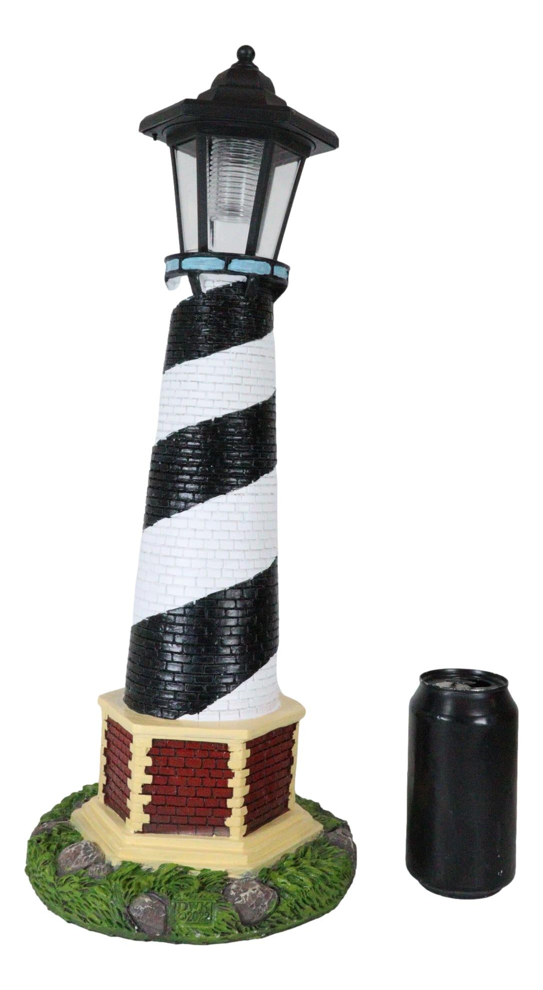 Ebros Nautical Cape Hatteras Lighthouse Statue 20.5" Tall with Solar Lantern LED - Ebros Gift