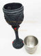 Medieval Alchemy Dual Twin Dragons Guarding Blood Crystals Wine Goblet Chalice