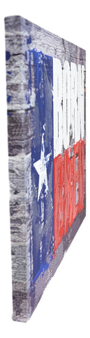 Rustic Western Born And Bred Texas Flag Wood Frame Canvas Wall Art 19" X 23"