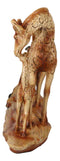 Wildlife Safari Giraffe Family In Savanna Scene Statue 12"L Faux Wood Resin