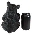Forest Black Bear Holding Love The Lord With All Your Heart Log Sign Figurine