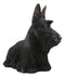 Large Lifelike Black Longhaired Scottish Highlands Terrier Statue Scottie Decor