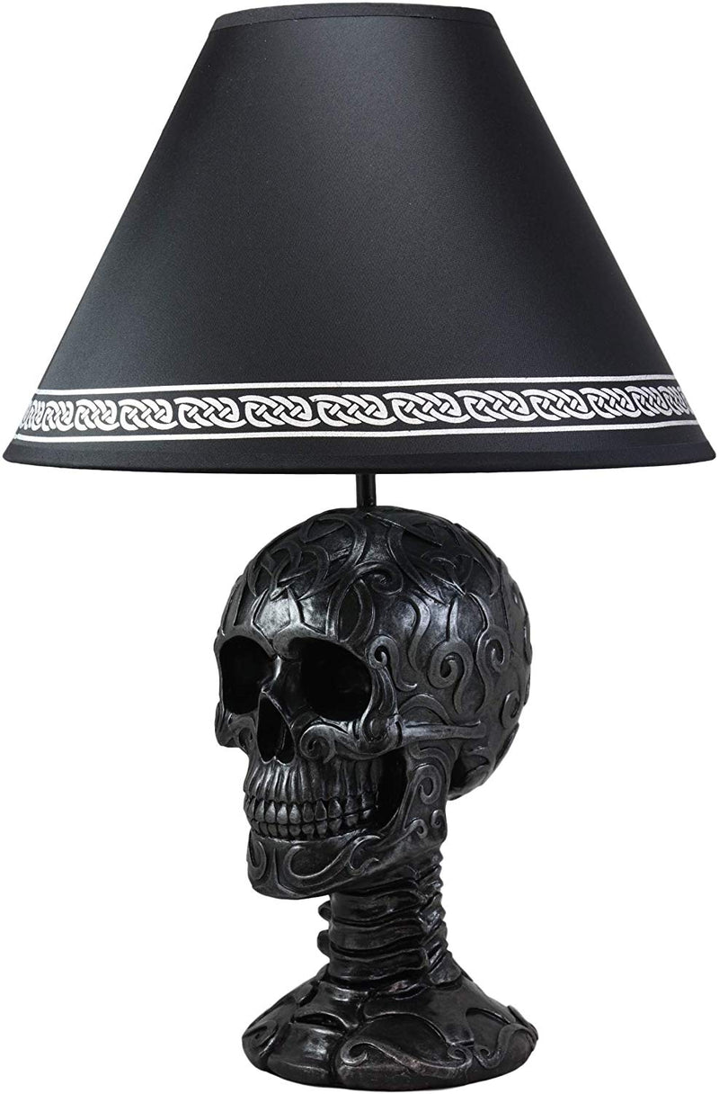 Ebros Light of Wisdom Gothic Tribal Skull Table Lamp with Shade