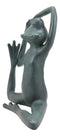 Ebros Large Aluminum Whimsical Rustic Yoga Frog Stretching Limbs Garden Statue Decor  13.5" L